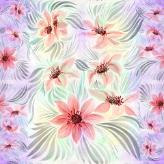 Seamless background. Flower. Background pattern - floral motifs. Wallpaper. Use printed materials, decoupage cards, posters, postcards, packaging.