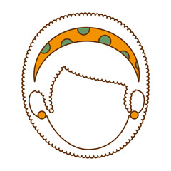 beautiful and young woman head character vector illustration design