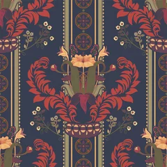 Wandcirkels tuinposter Vector floral pattern, victorian style. Floral bouquet with ornament. Vertical ornament © sunny_lion