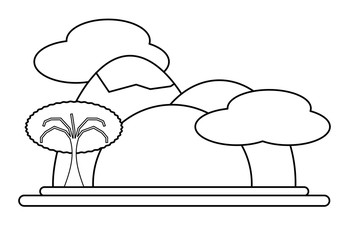 Rainbow and mountains landscape