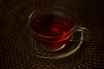 Tea On Black Background