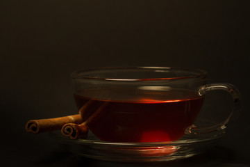 Tea On Black Background
