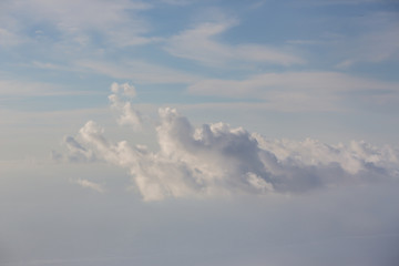 Clouds in the sky, view from an airplane