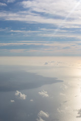 Clouds in the sky, view from an airplane