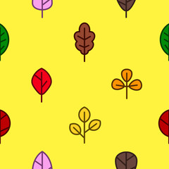 Seamless background with vector leaves for your design
