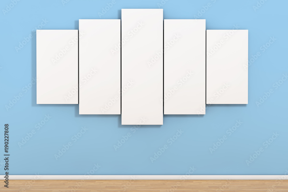Poster white blank poster in empty room. 3d rendering