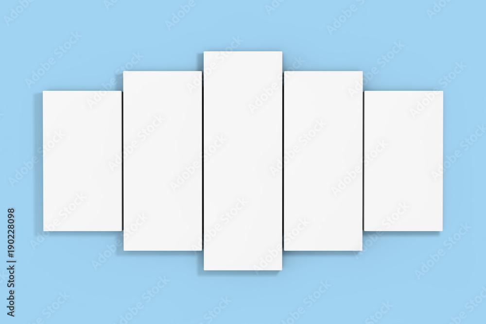 Poster white blank poster on a blue. 3d rendering