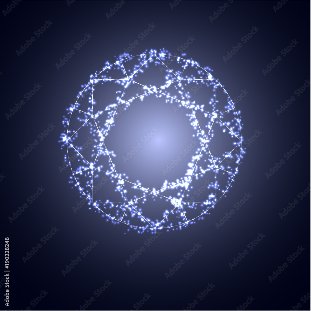 Canvas Prints sparkling starry diamond symbol on dark background