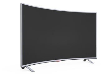 Curved Smart LCD Plasma TV or Monitor. 3d Rendering