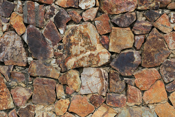 Brown stone surface of wall background.