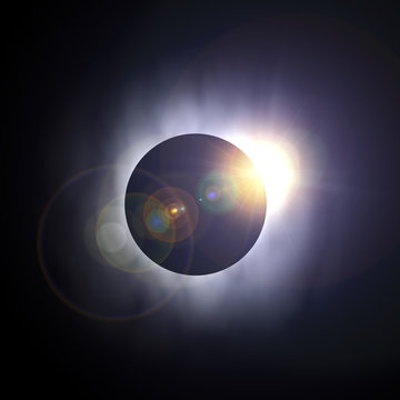 Amazing Solar Eclipse. 3d Rendering