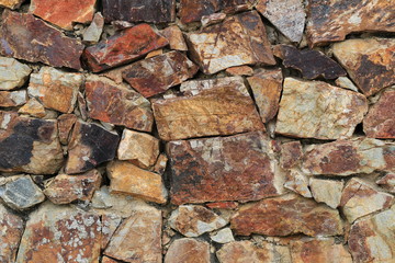 Brown stone surface of wall background.