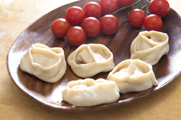 Manti/ Traditional meat dish of the peoples of Central Asia