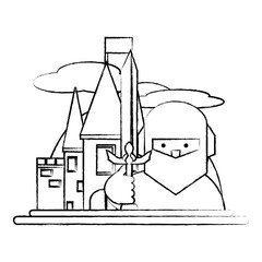 Fototapeta premium Medieval castle icon image
