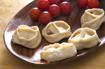 Manti/ Traditional meat dish of the peoples of Central Asia