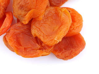 dried apricots on a white background