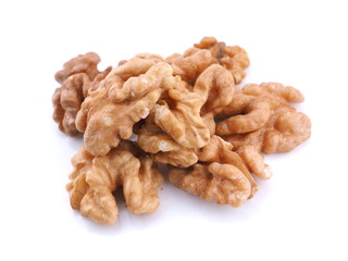 walnuts on white background