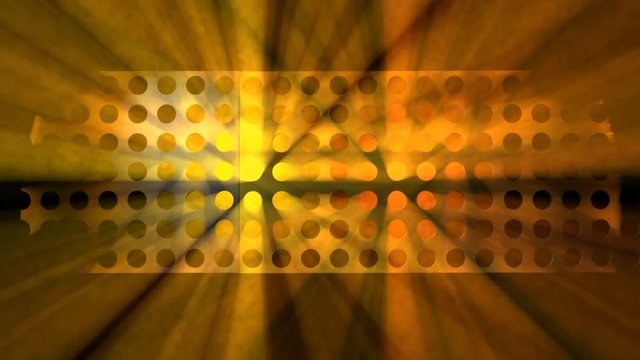 Raggi di luci che passano attraverso i fori di una griglia scorrevole