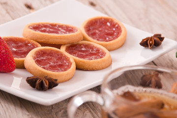 Strawberry tartlets.