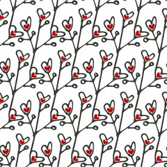 Vector seamless floral pattern. Floral illustration. Background or texture with plant