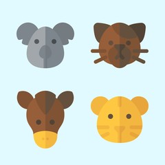 Icons set about Animals with horse, tiger, koala and cat