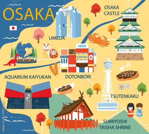 Vector map Osaka Japan