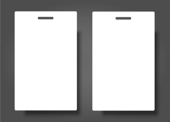 Two Blank Name Tags Mockup. Vector Illustration of Identity Card Badge mockup cover template.