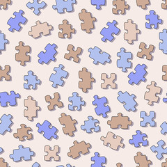 Seamless pattern with puzzles. Square vector illustration.