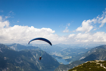 Paraglider flying
