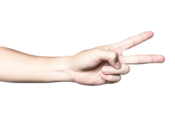 Hand touching or pointing to something