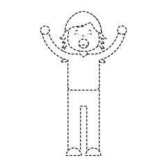 pretty girl stretching and yawning after waking up vector illustration sticker image design