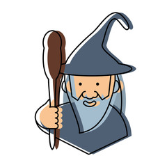 Obraz premium cartoon wizard icon