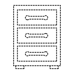 wooden bedside table drawers furniture vector illustration sticker image design