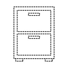 wooden bedside table drawers furniture vector illustration sticker image design