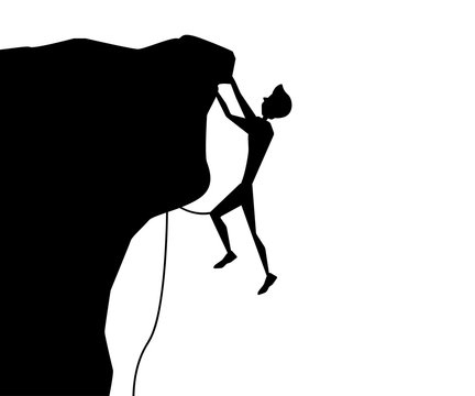 rock climbing silhouette cartoon design