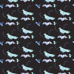 Pattern love. Watercolor illustration