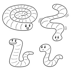 vector set of worm