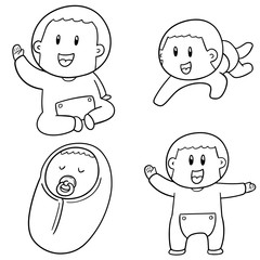 vector set of baby