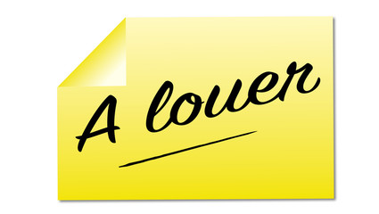 à louer mémo jaune autocollant