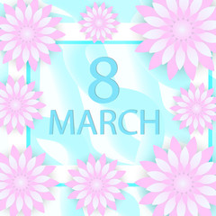 International Women Day greeting card modern paper cut style. March 8 template for your design. Vector illustration