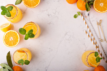 Orange and lemon margarita cocktail