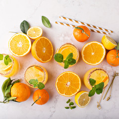 Orange and lemon margarita cocktail