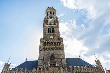 Fototapeta na wymiar Belfry in the medieval city of Bruges, Belgium