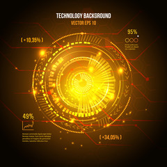Sci fi futuristic user interface. Hud element. Vector illustration