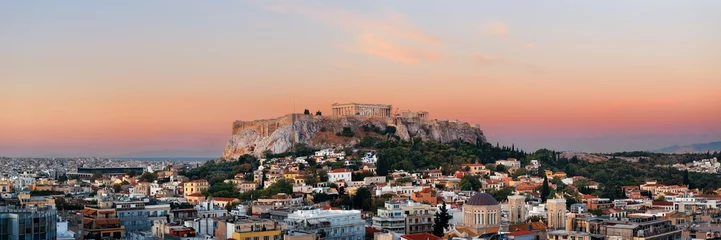 Washable wall murals Athens Athens skyline rooftop panorama sunset