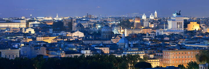 Rome skyline night view