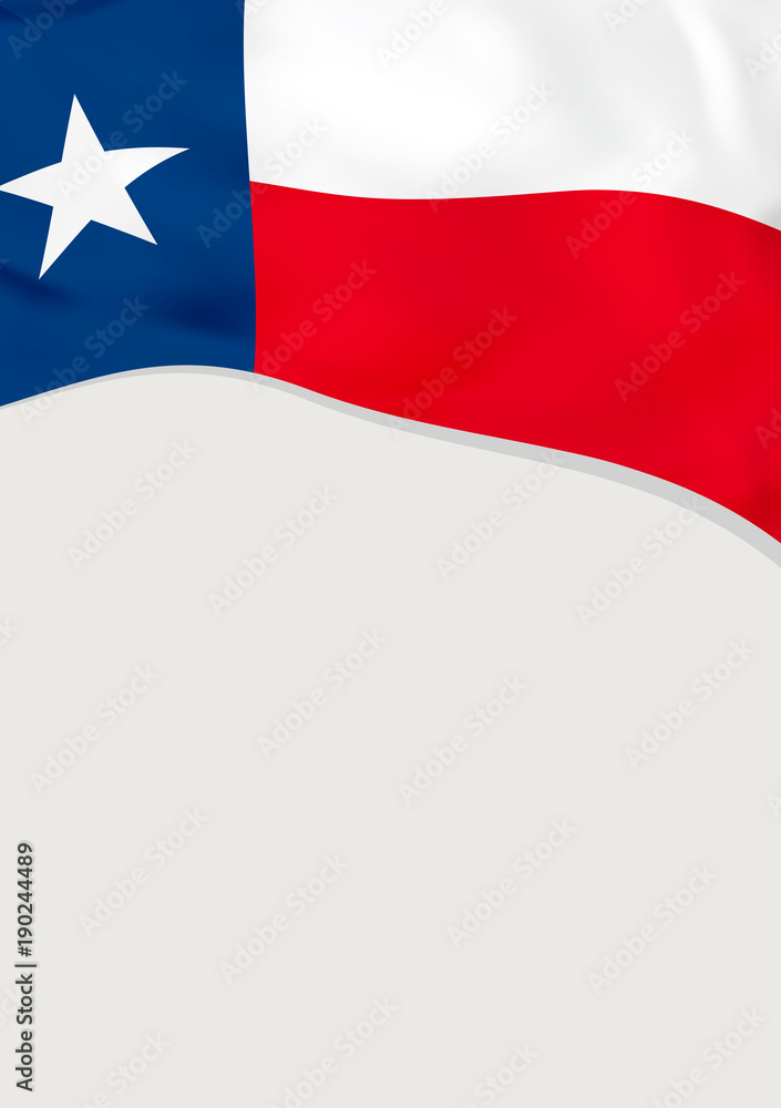 Wall mural leaflet design with flag of texas, us. vector template.