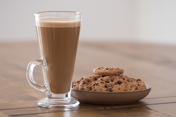 A Tall Glass Of Latte and some Cookies