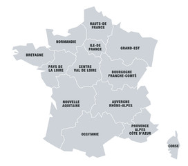 Carte régions de France 1b 2018