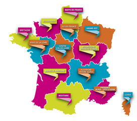 Carte régions de France 3 2018